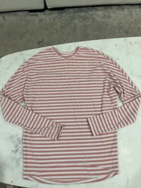 Meli Fame Pink White Striped Long Sleeve T-Shirt XS